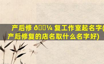 产后修 🌼 复工作室起名字(产后修复的店名取什么名字好)